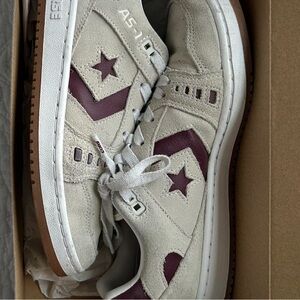 Converse Cream and Maroon Sneakers